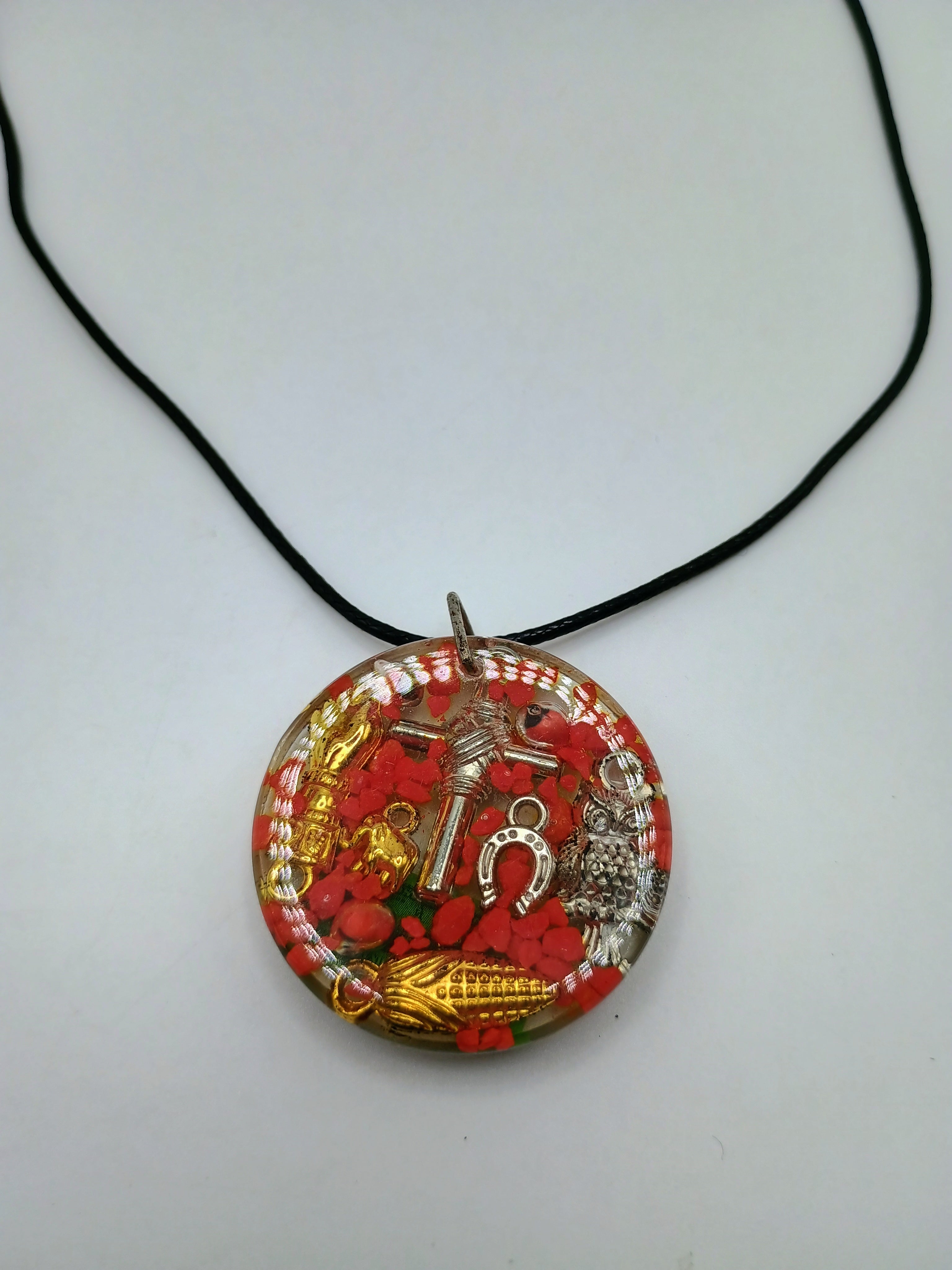 Good Luck Amulet Necklace, Handmade Protection, Symbols of Abundance