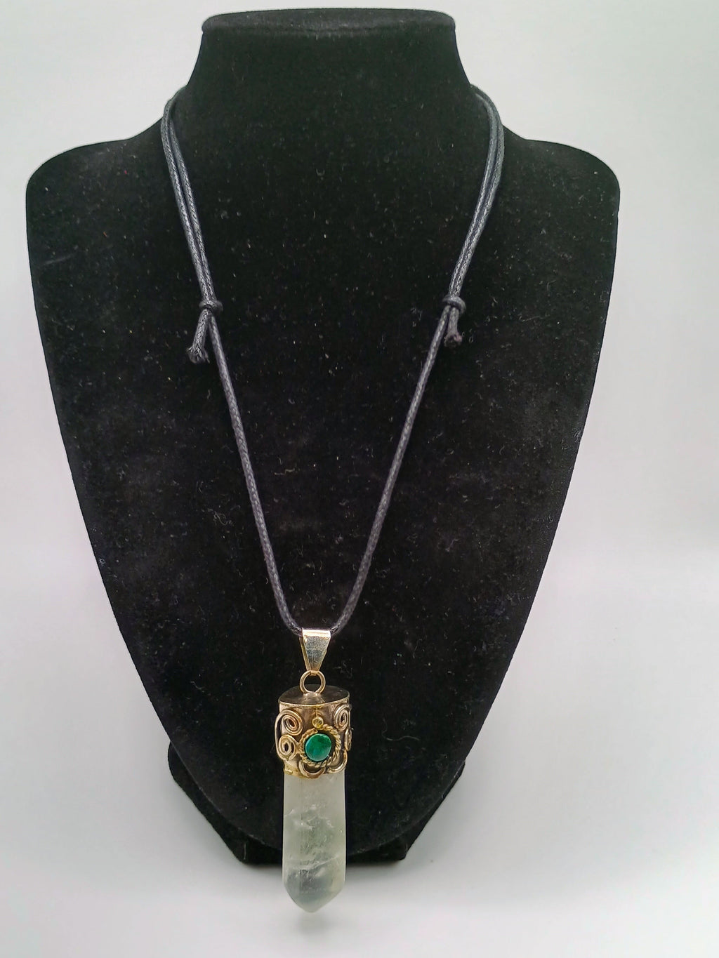 Handmade Natural Crystal Quartz Necklace with Crystal Quartz Point Pendant