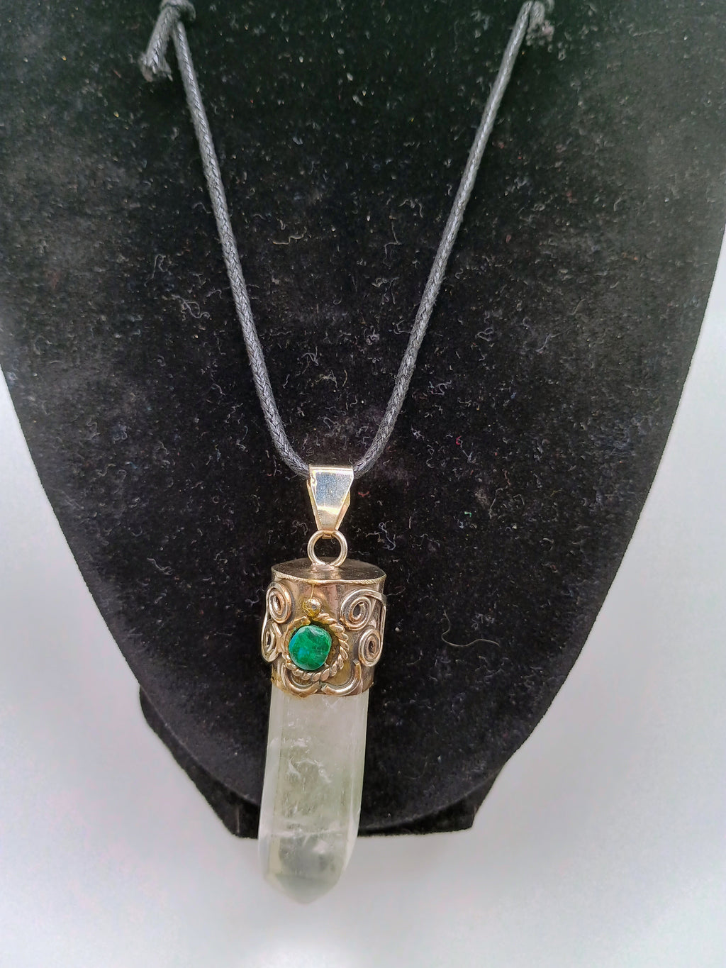 Handmade Natural Crystal Quartz Necklace with Crystal Quartz Point Pendant