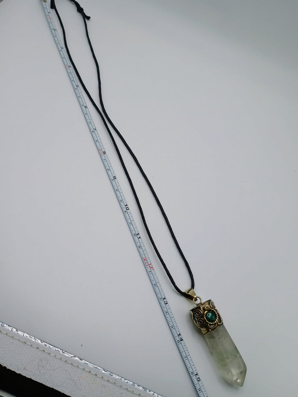 Handmade Natural Crystal Quartz Necklace with Crystal Quartz Point Pendant
