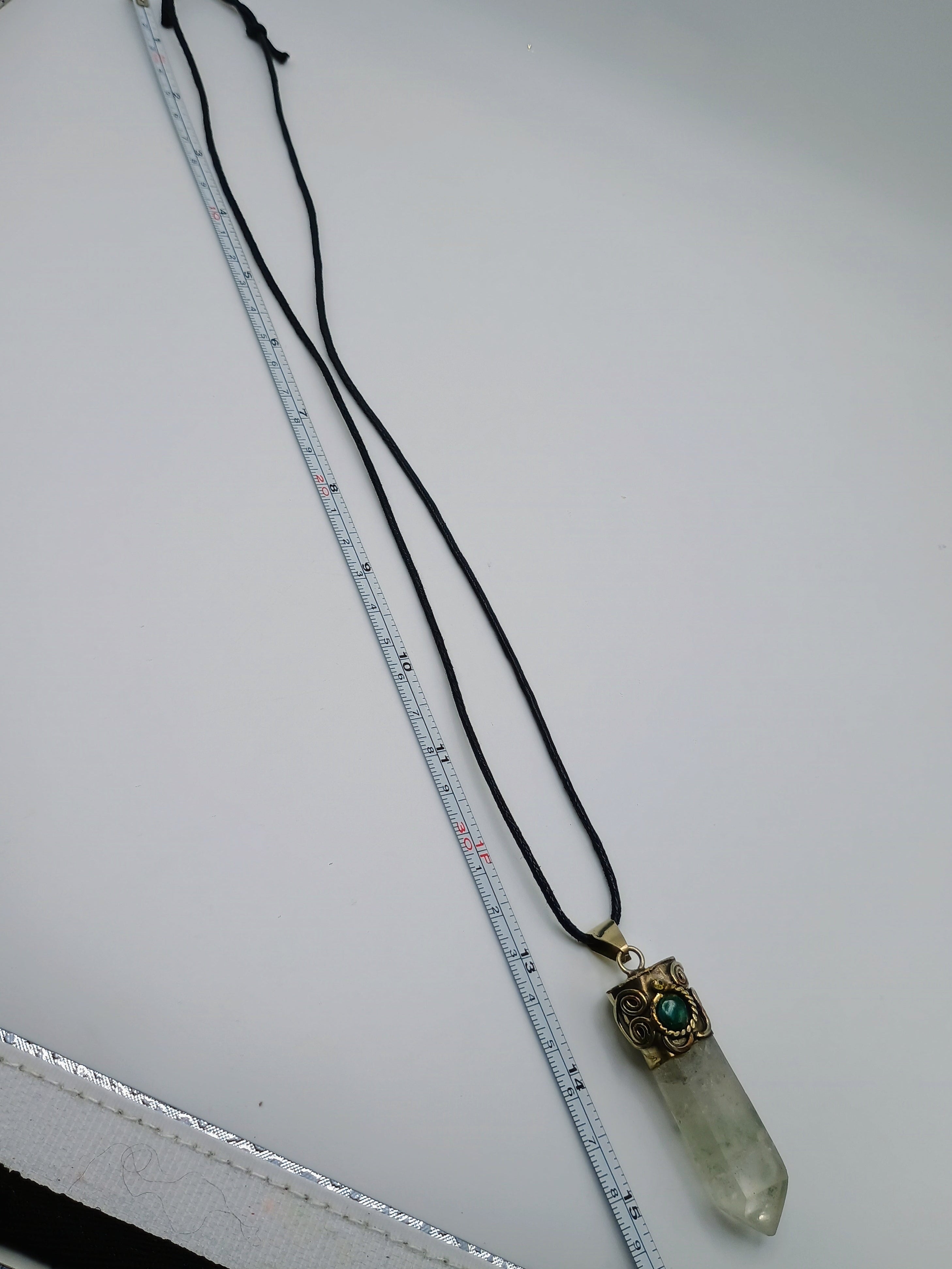 Handmade Natural Crystal Quartz Necklace with Crystal Quartz Point Pendant