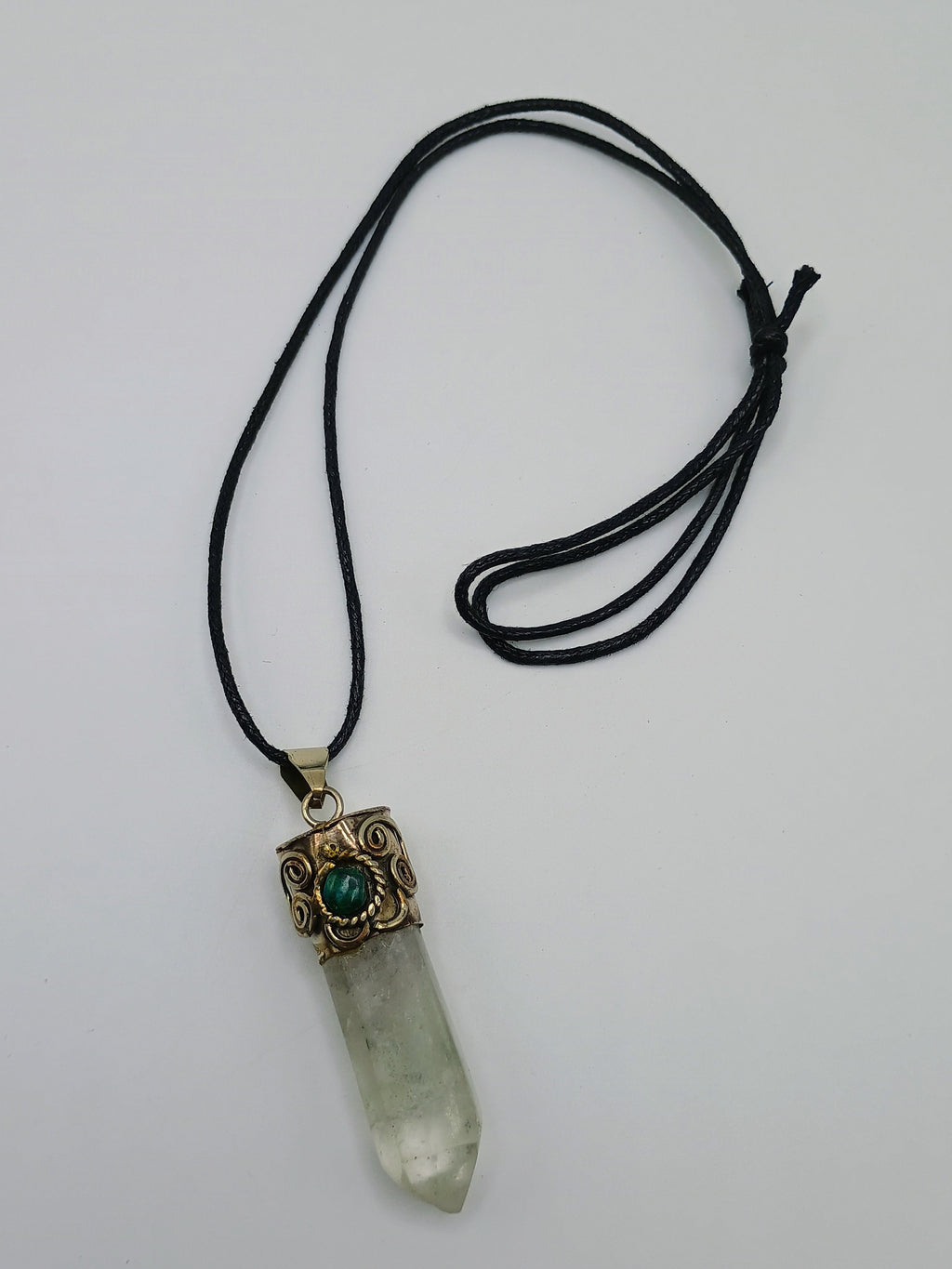 Handmade Natural Crystal Quartz Necklace with Crystal Quartz Point Pendant