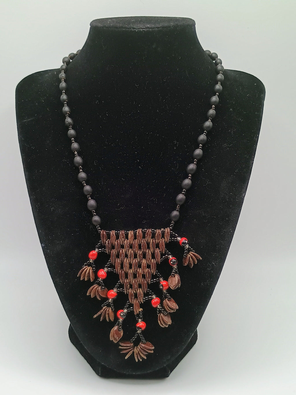 Handmade Necklace of Natural Seeds, Huayruros Jungle Seeds