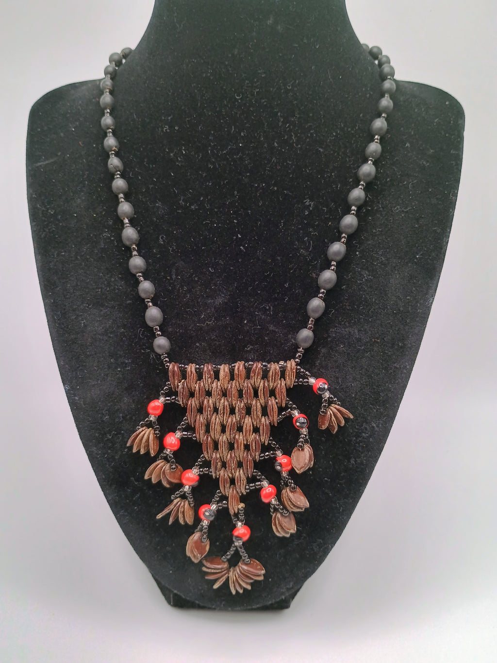 Handmade Necklace of Natural Seeds, Huayruros Jungle Seeds