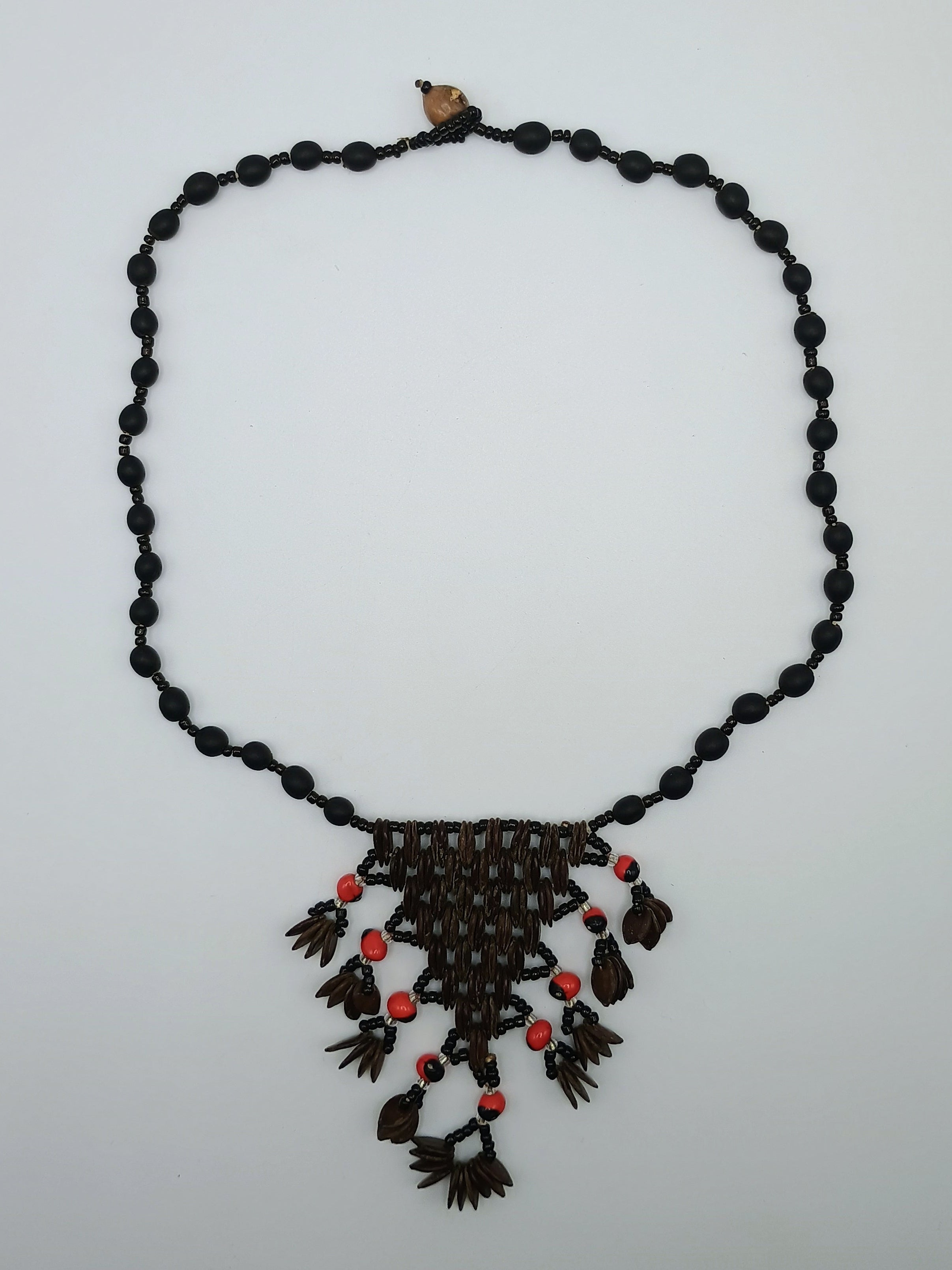 Handmade Necklace of Natural Seeds, Huayruros Jungle Seeds