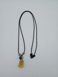 Handmade Natural Stone Citrine Necklace, Spiritual Amulet, Adjustable Thread