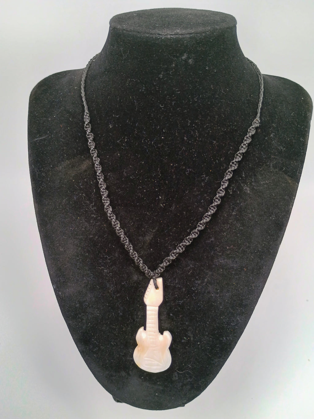 Handmade Mother-of-Pearl Guitar Necklace with Shell Pendant - Peruvian Craftsmanship