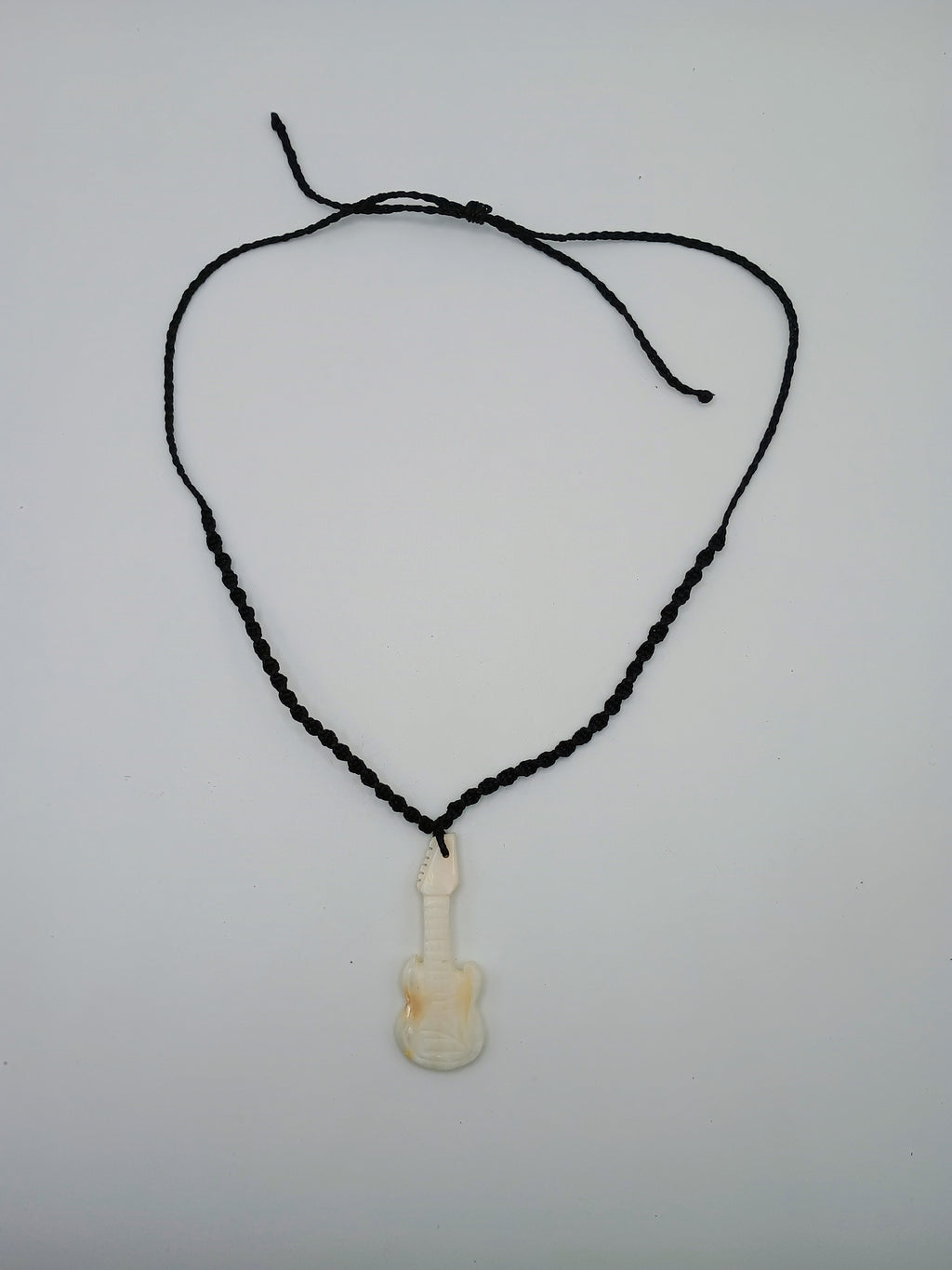 Handmade Mother-of-Pearl Guitar Necklace with Shell Pendant - Peruvian Craftsmanship