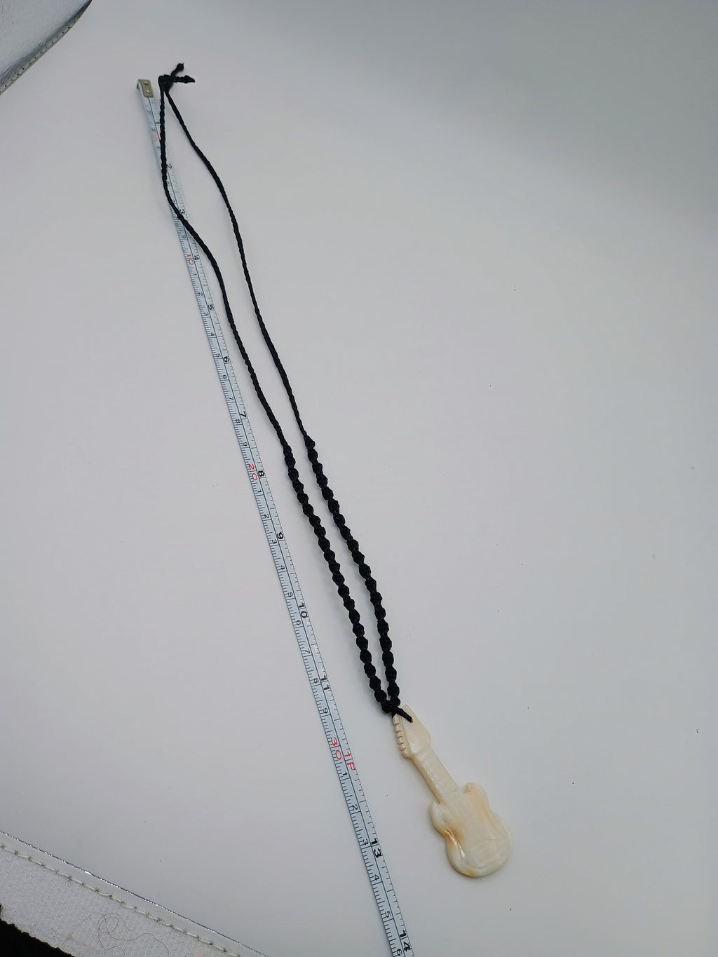 Handmade Mother-of-Pearl Guitar Necklace with Shell Pendant - Peruvian Craftsmanship