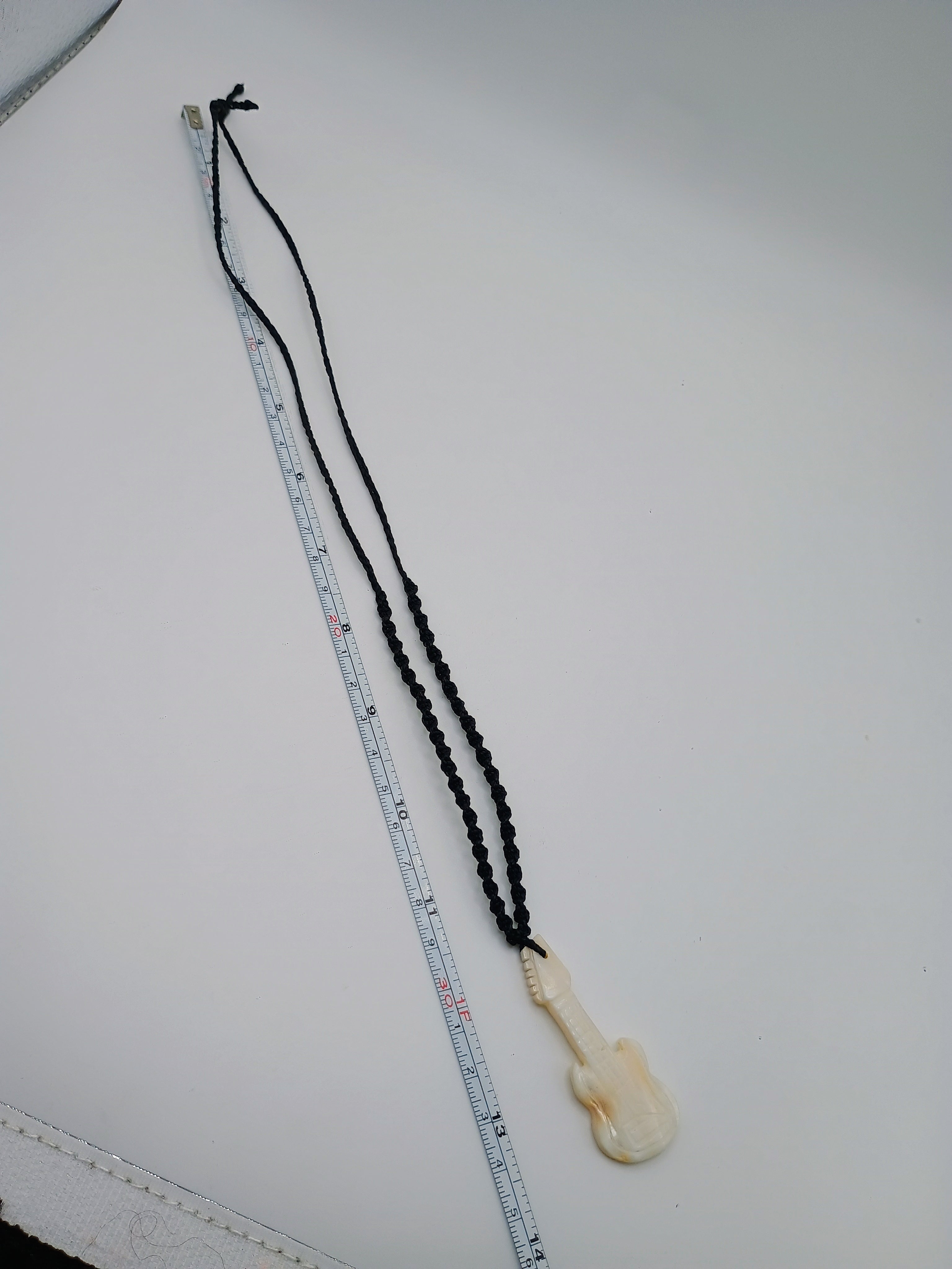 Handmade Mother-of-Pearl Guitar Necklace with Shell Pendant - Peruvian Craftsmanship