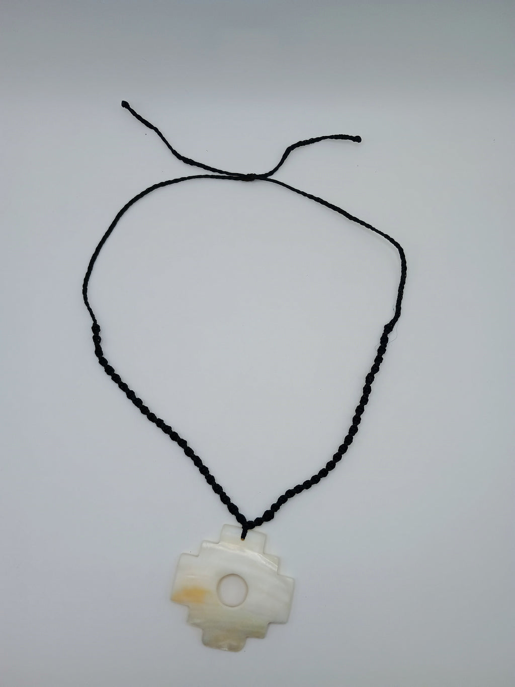 Chakana Necklace Mother of Pearl Handmade Inca Cross Pendant