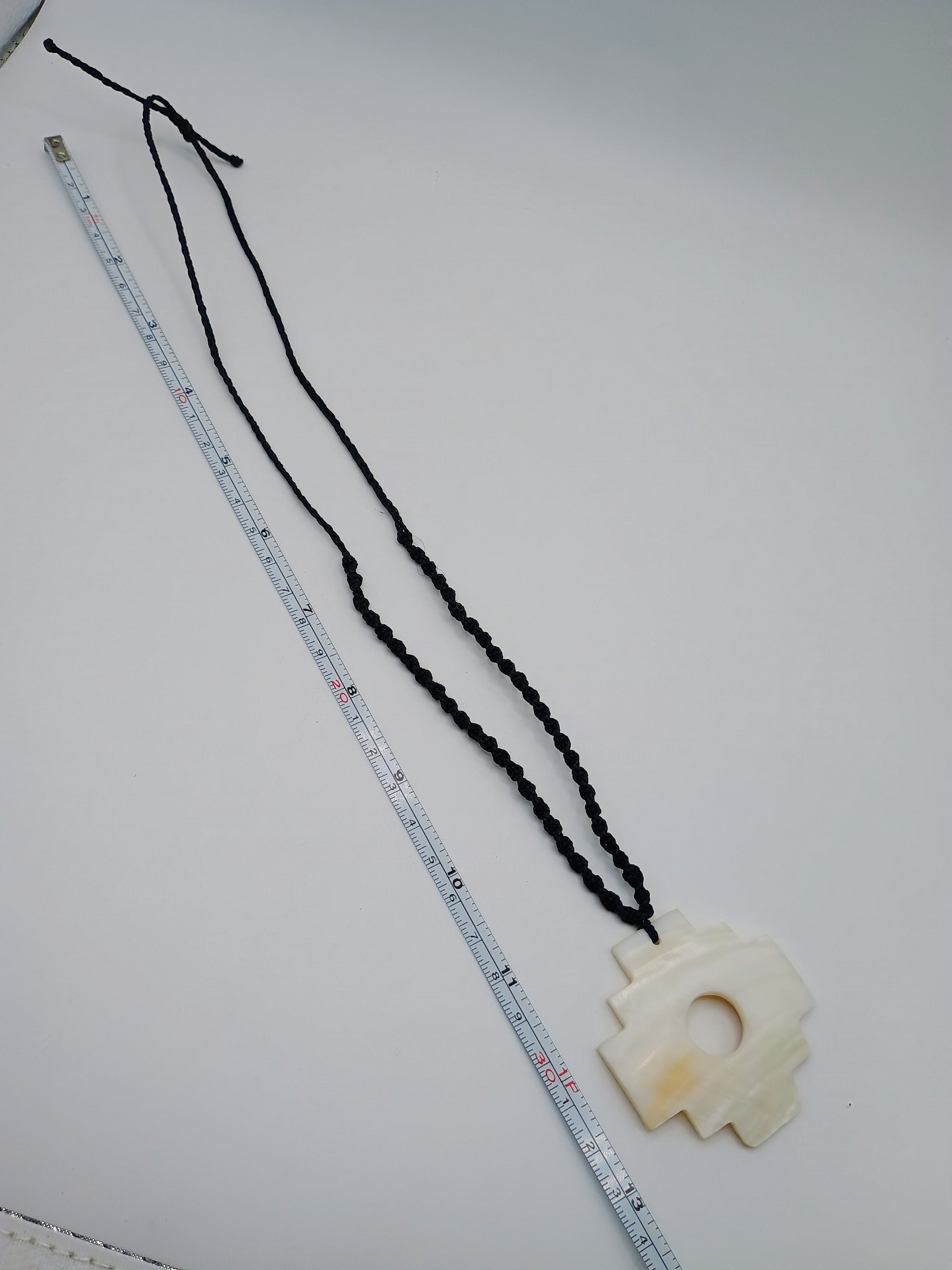 Chakana Necklace Mother of Pearl Handmade Inca Cross Pendant