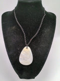 Mother-of-Pearl Smiling Face Necklace Handmade Macrame Thread