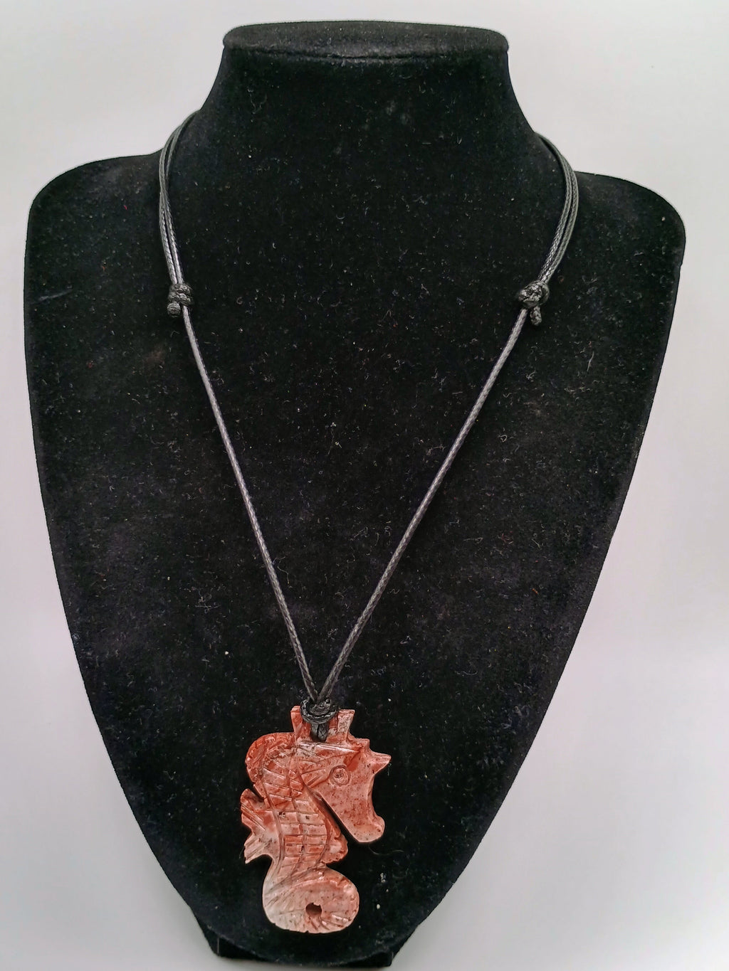 Seahorse Necklace Carved Natural Stone Handmade Jewelry