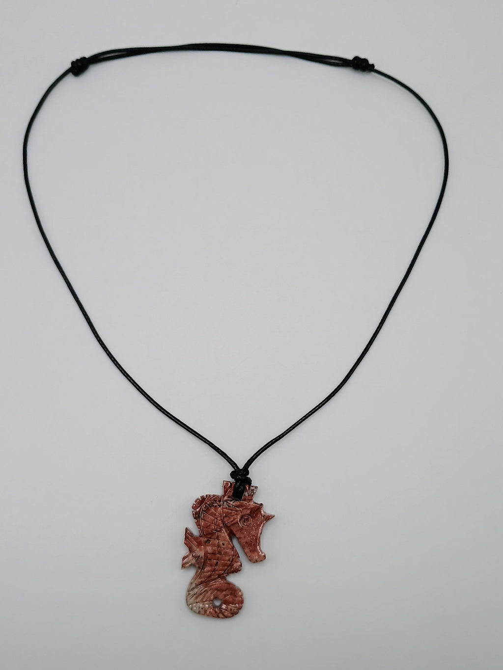 Seahorse Necklace Carved Natural Stone Handmade Jewelry