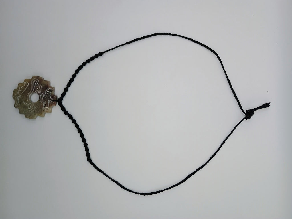 Chakana Inca Necklace Hand Carved Natural Stone Snake Pendant Chavín