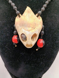 Handmade Necklace with Huayruro Seeds and a Protective Turtle Skull