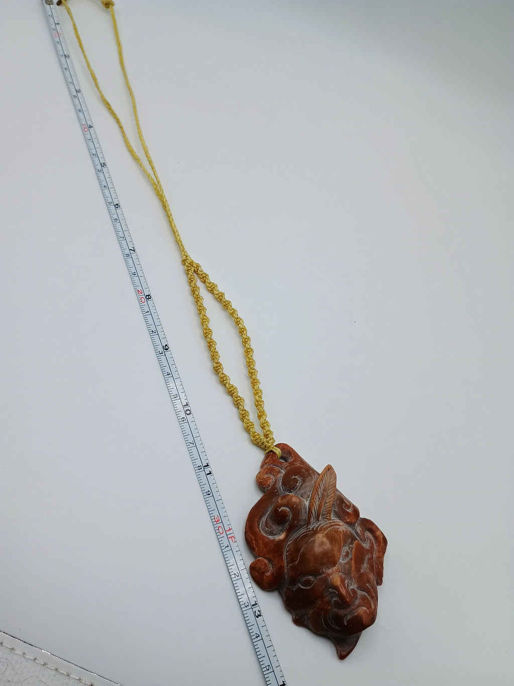 Hand-Carved Natural Stone Necklace, Inca Pachacuti Design, Chavín Culture