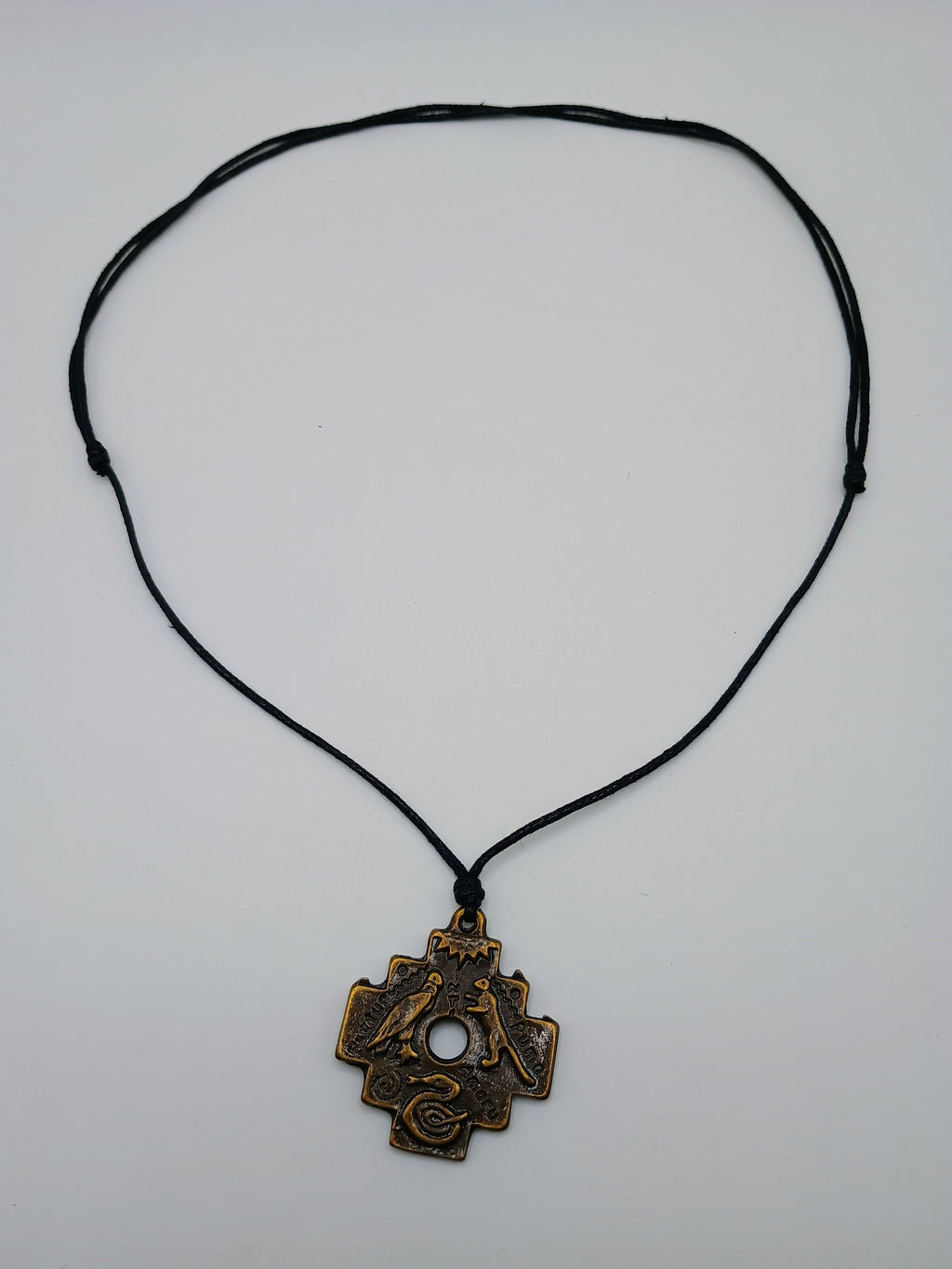 Chakana Inca Copper Necklace, Andean Trilogy, Handmade, Unisex