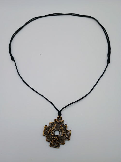 Chakana Inca Copper Necklace, Andean Trilogy, Handmade, Unisex