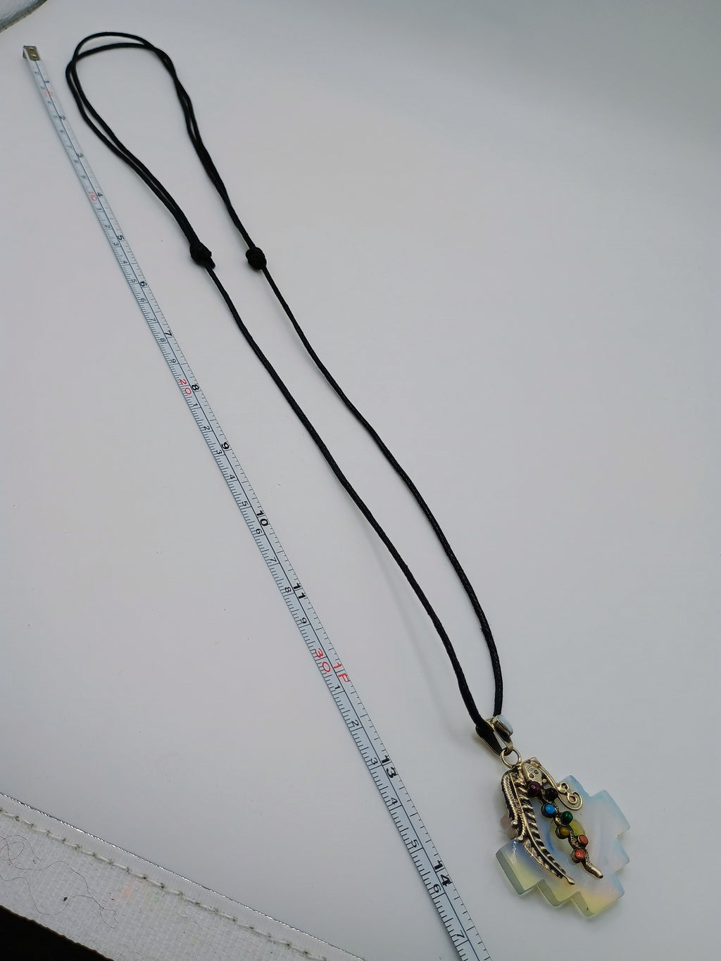 Chakana Necklace in 950 Sterling Silver with Natural Stone Pendant, 7 Chakras