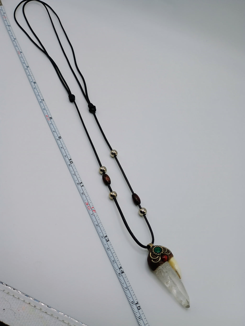 Natural Crystal Quartz Necklace, Shamanic Handmade Jewelry