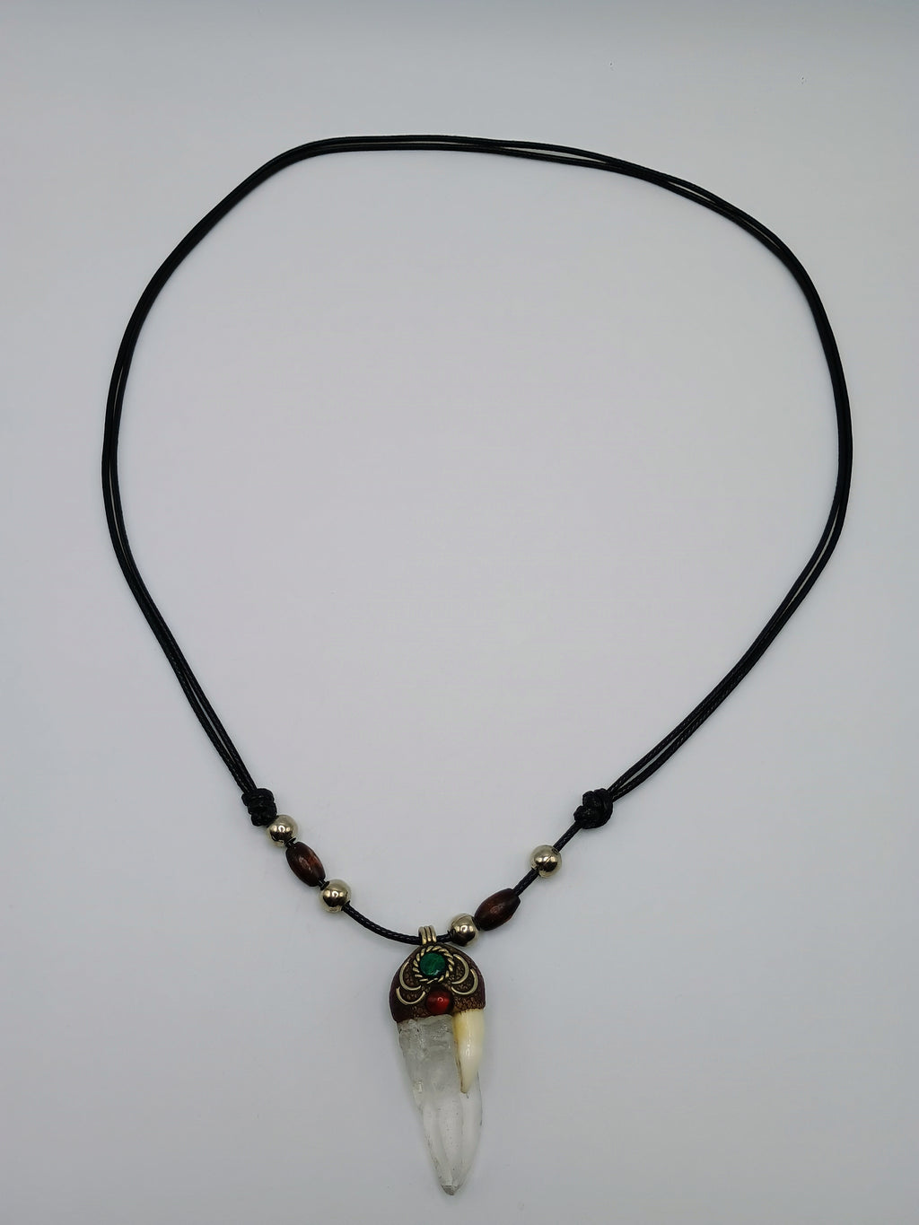 Natural Crystal Quartz Necklace, Shamanic Handmade Jewelry