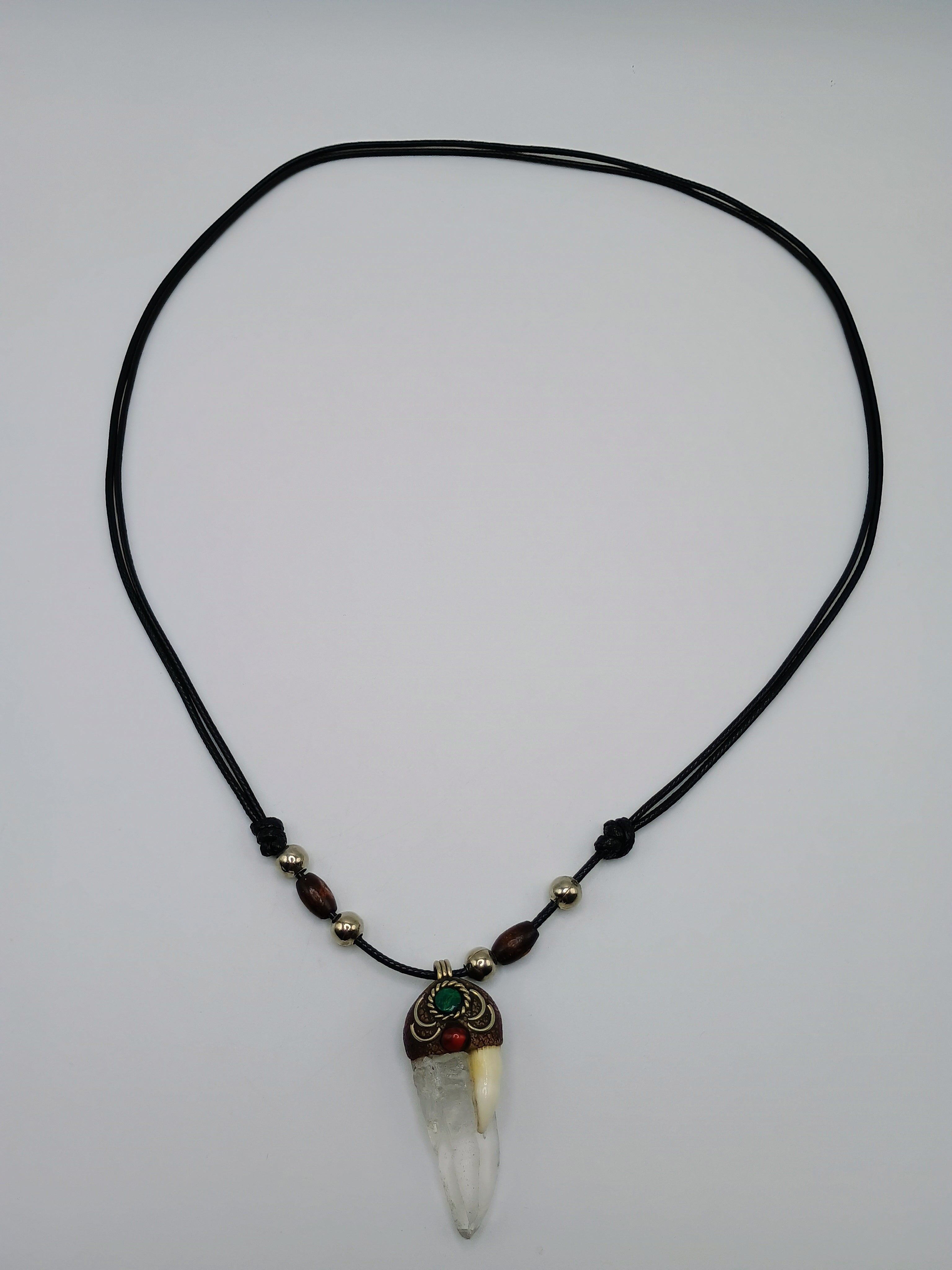 Natural Crystal Quartz Necklace, Shamanic Handmade Jewelry