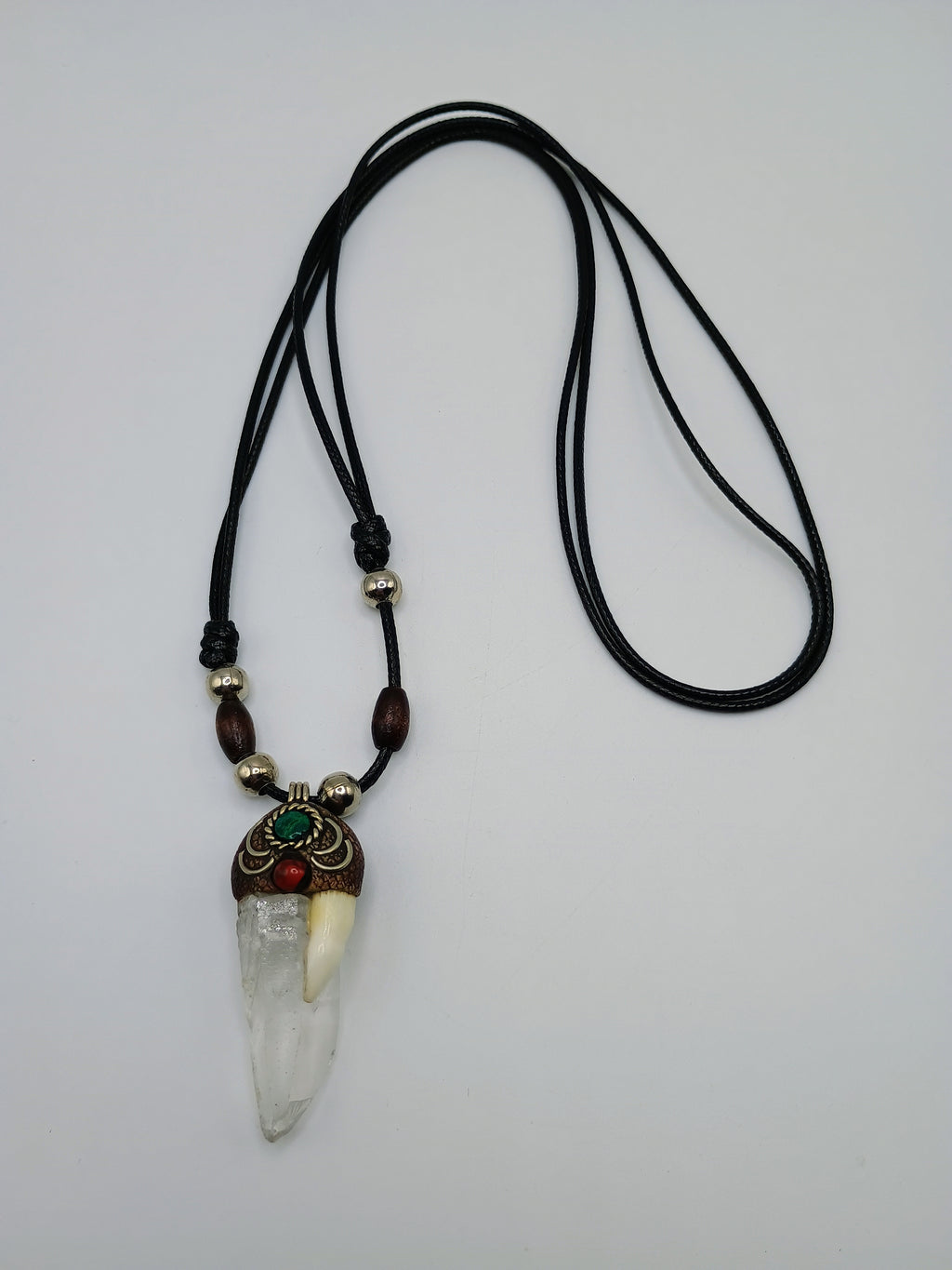 Natural Crystal Quartz Necklace, Shamanic Handmade Jewelry