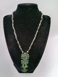 Tumi Necklace Hand Carved Natural Stone Beads Peruvian Craft Amulet