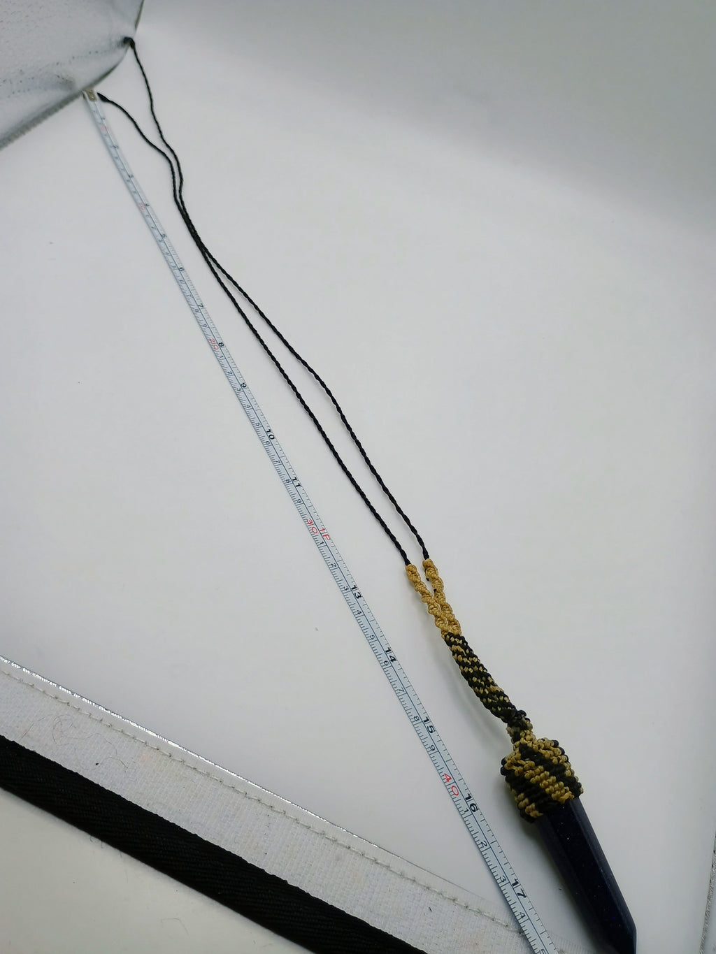 Handmade Natural Sodalite Necklace, Crystal Point Pendant, Spiritual Macrame