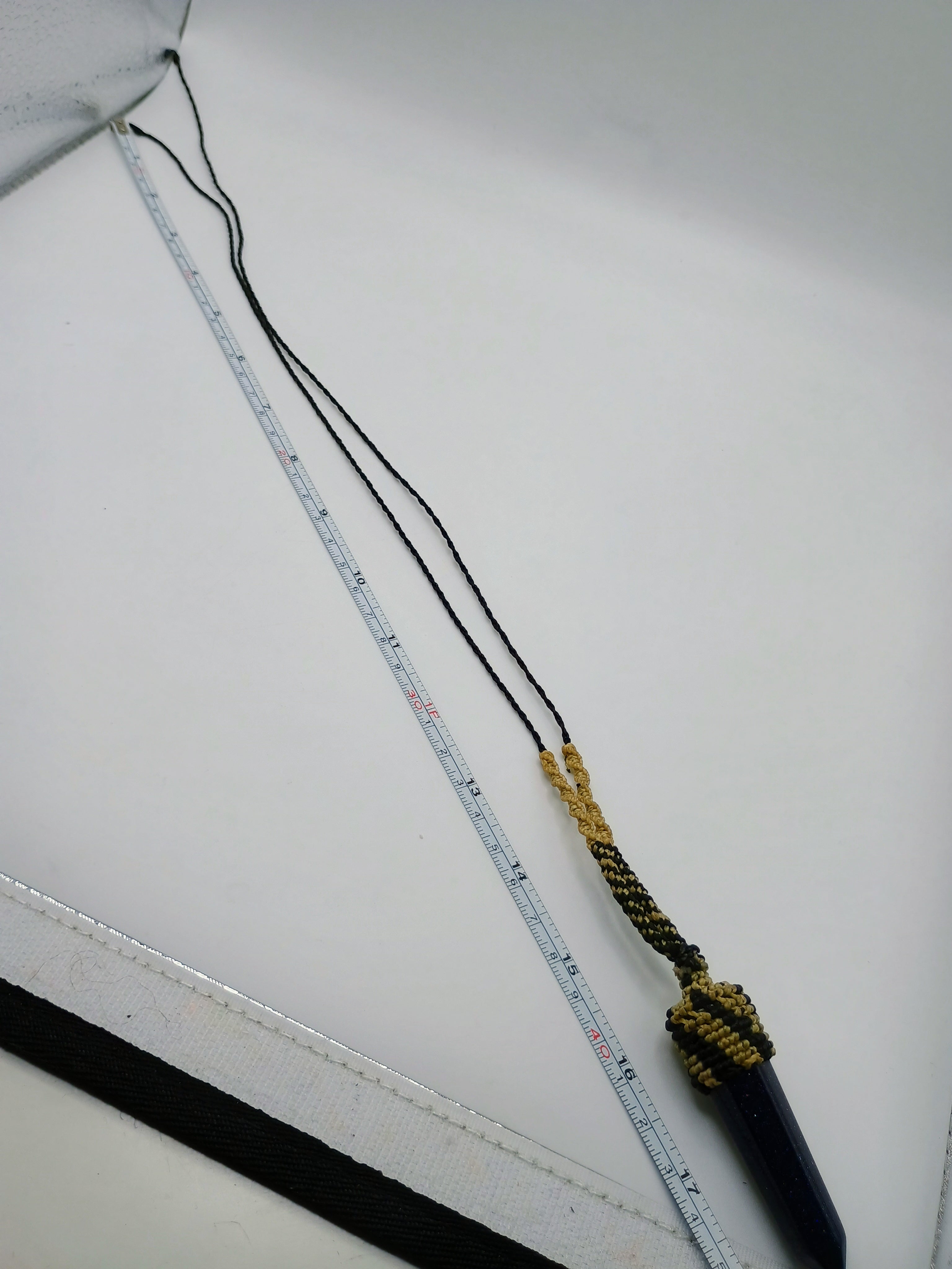 Handmade Natural Sodalite Necklace, Crystal Point Pendant, Spiritual Macrame