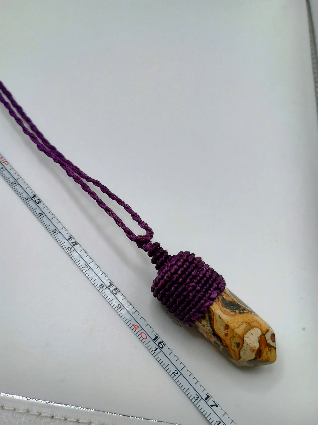 Unisex Necklace Natural Leopard Print Macrame Peruvian Handcrafted
