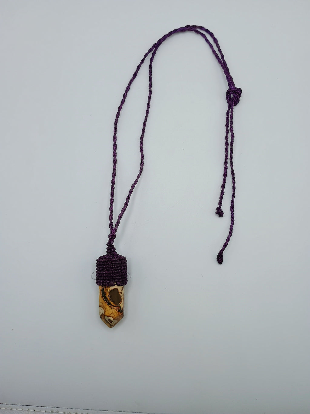 Unisex Necklace Natural Leopard Print Macrame Peruvian Handcrafted