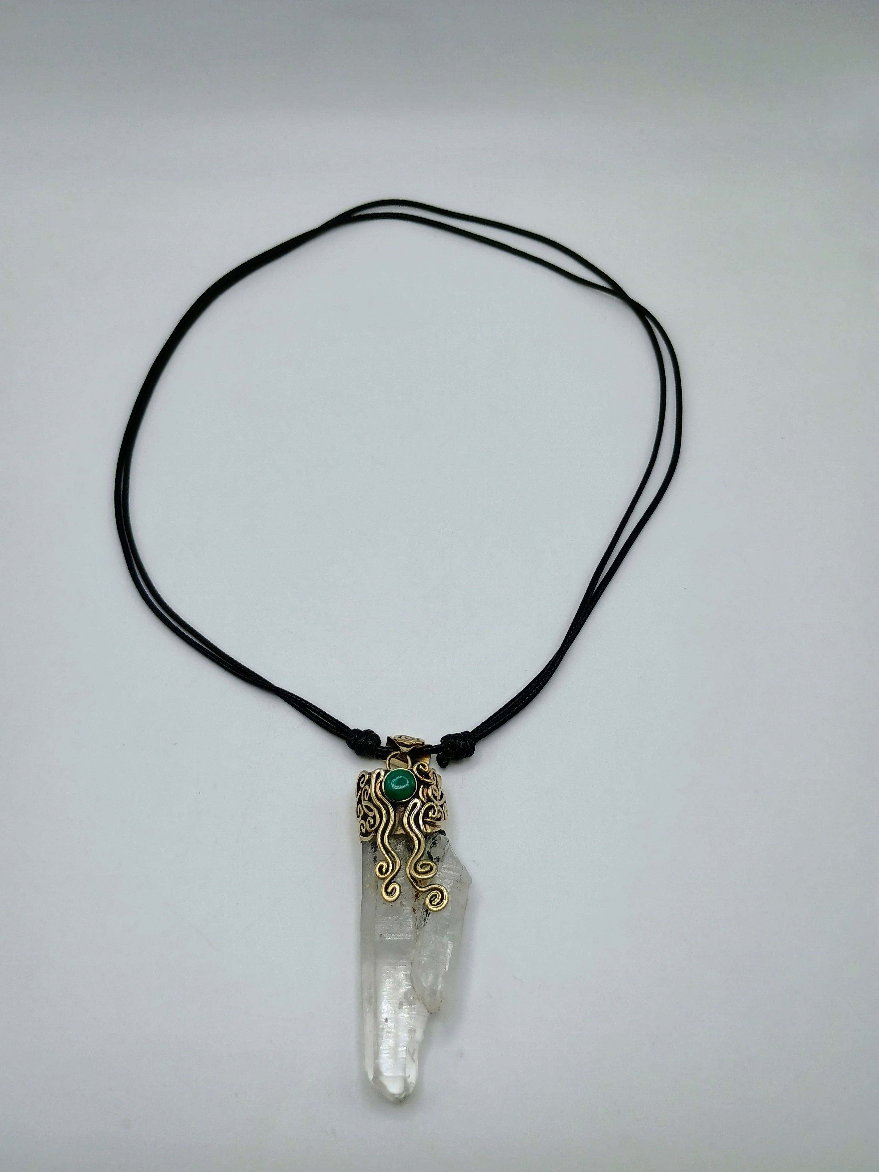 Handmade Natural Crystal Quartz Necklace Pendant