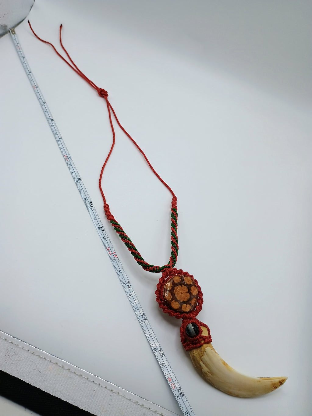 Handmade Macrame Necklace with Natural Sea Lion Tooth