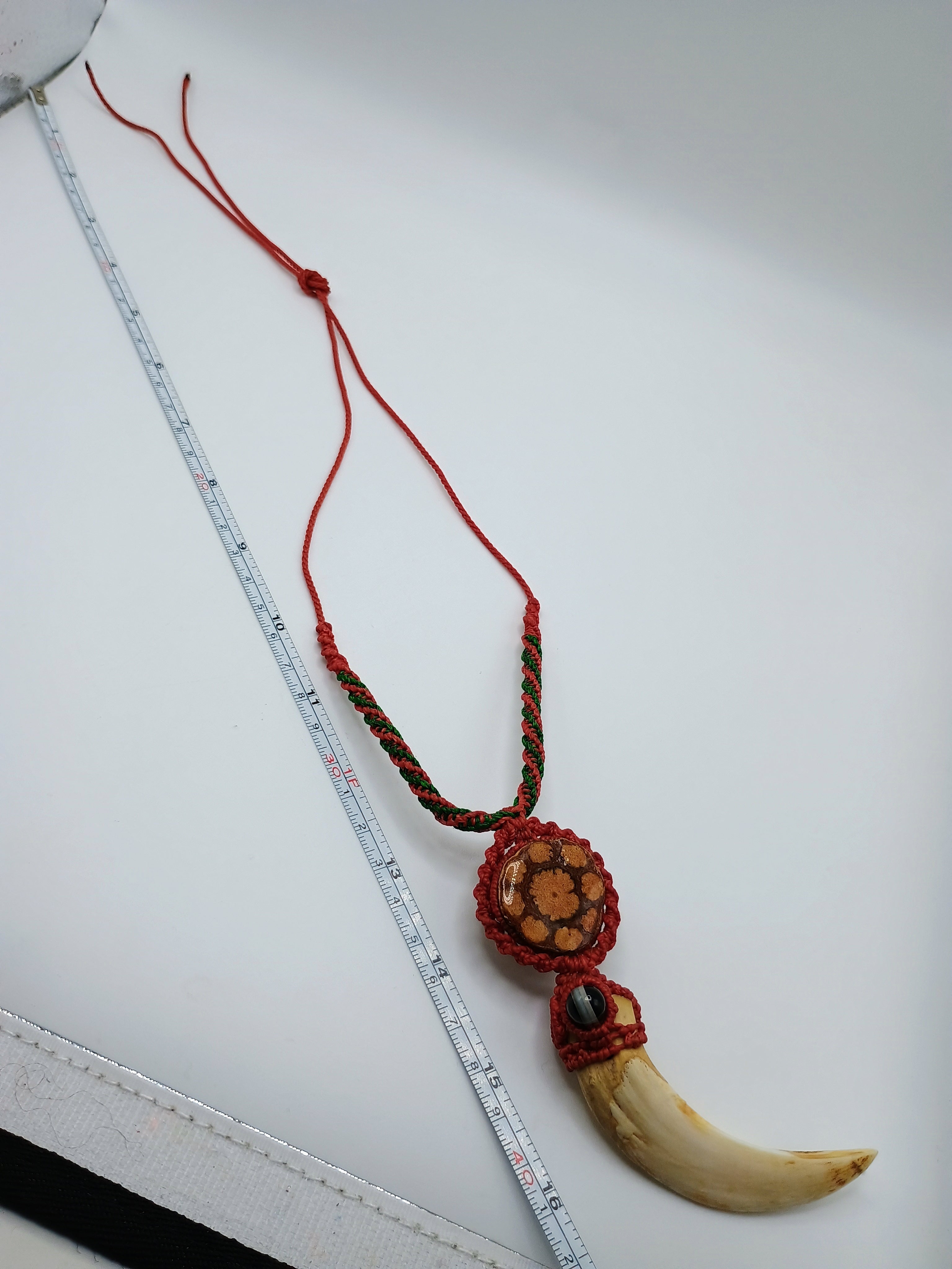 Handmade Macrame Necklace with Natural Sea Lion Tooth