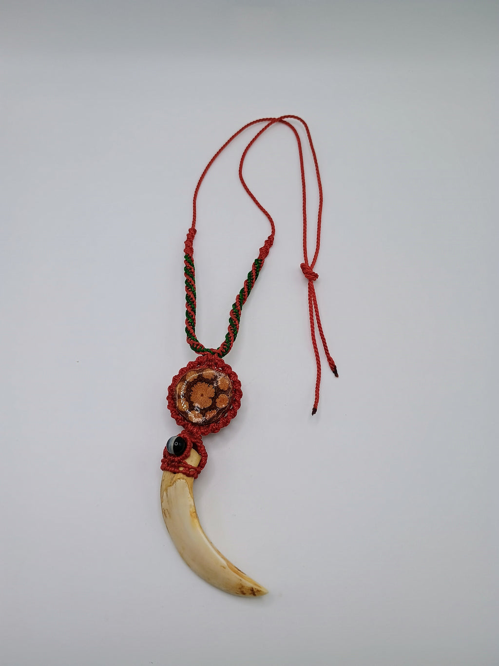 Handmade Macrame Necklace with Natural Sea Lion Tooth