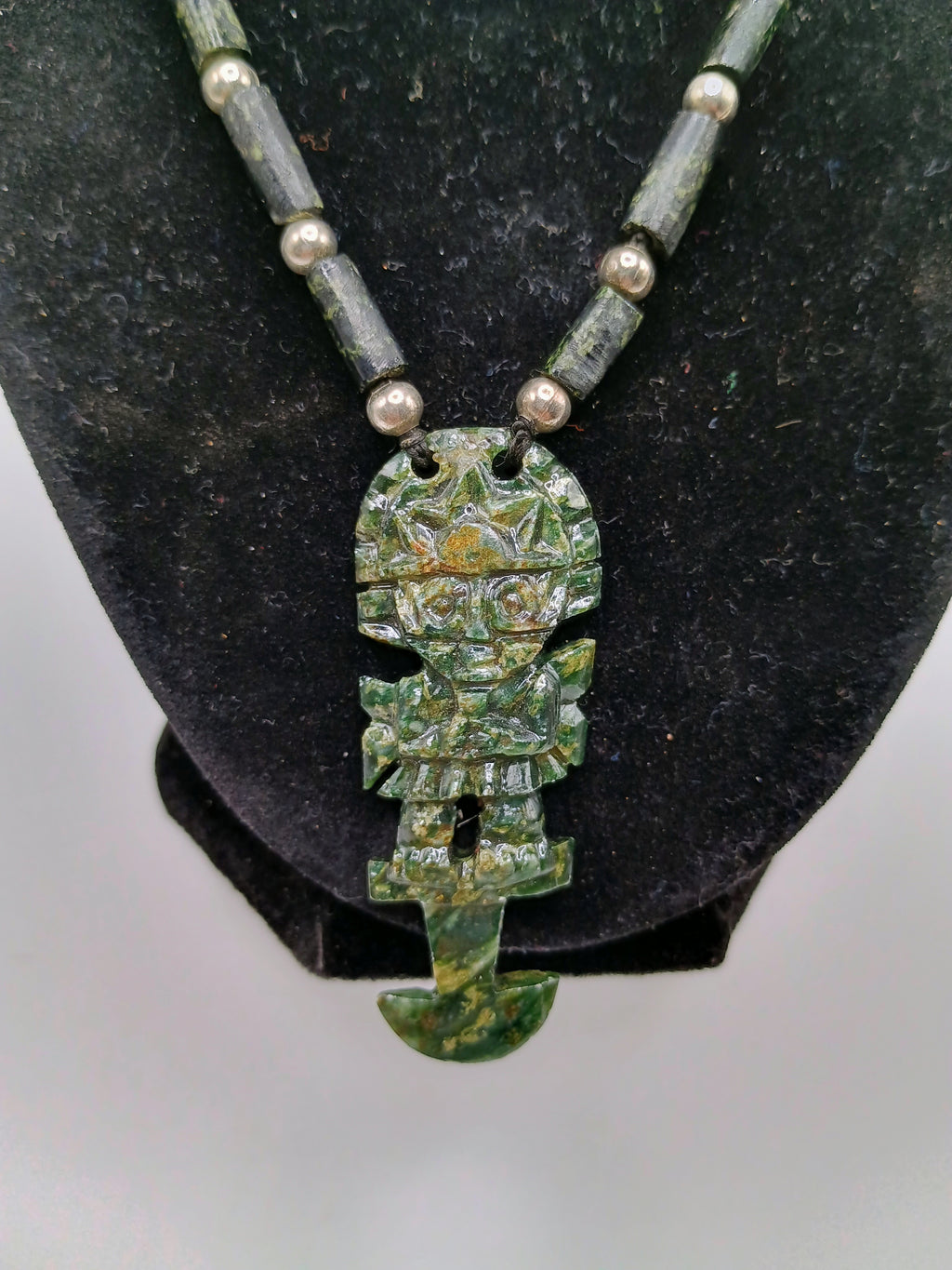Tumi Necklace, Green Stone, Handmade Peruvian Amulet, Protection, Luck