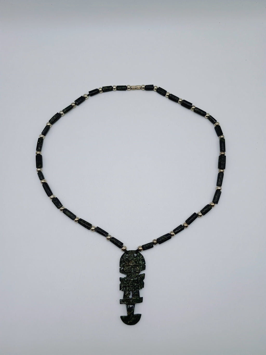 Tumi Necklace, Green Stone, Handmade Peruvian Amulet, Protection, Luck