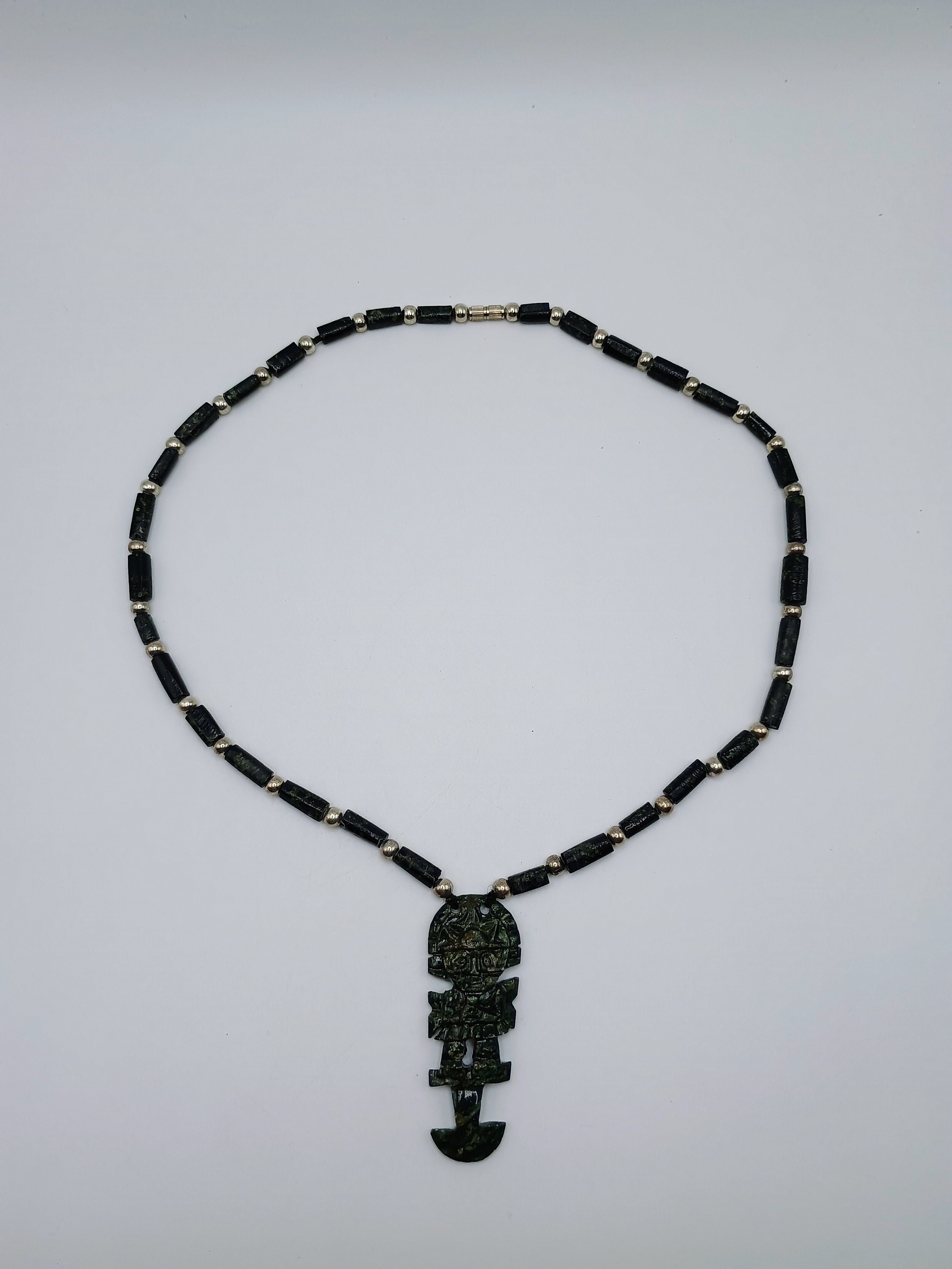 Tumi Necklace, Green Stone, Handmade Peruvian Amulet, Protection, Luck