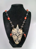 Handmade Amazonian Huayruro Necklace, Carved Turtle Skull