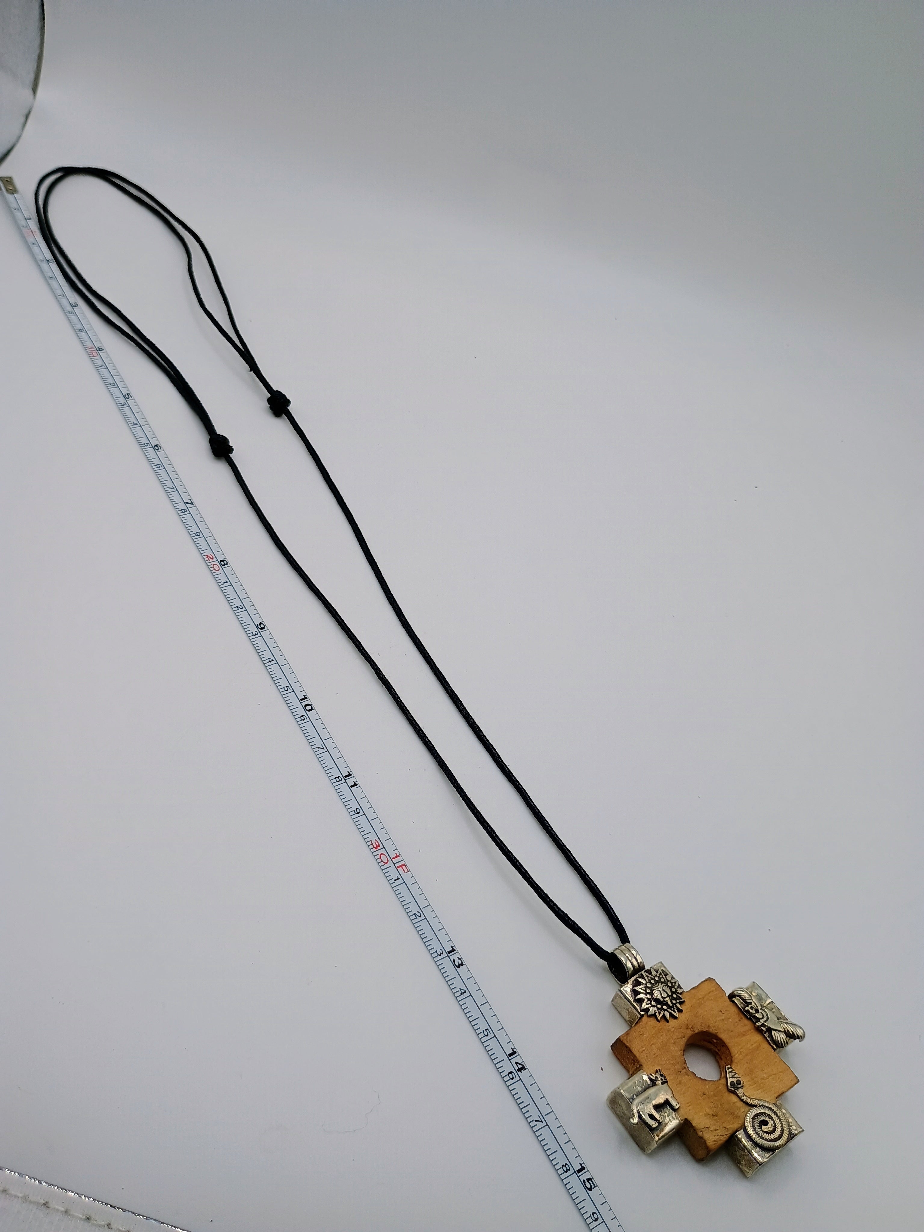 Chakana Inca Cross Necklace, Hand-Carved Chonta Wood