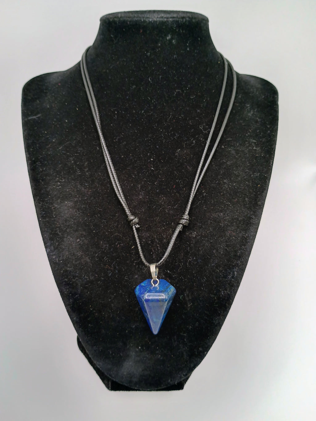 Handmade Sodalite Necklace, Triangular Pendant, Natural Blue Stone