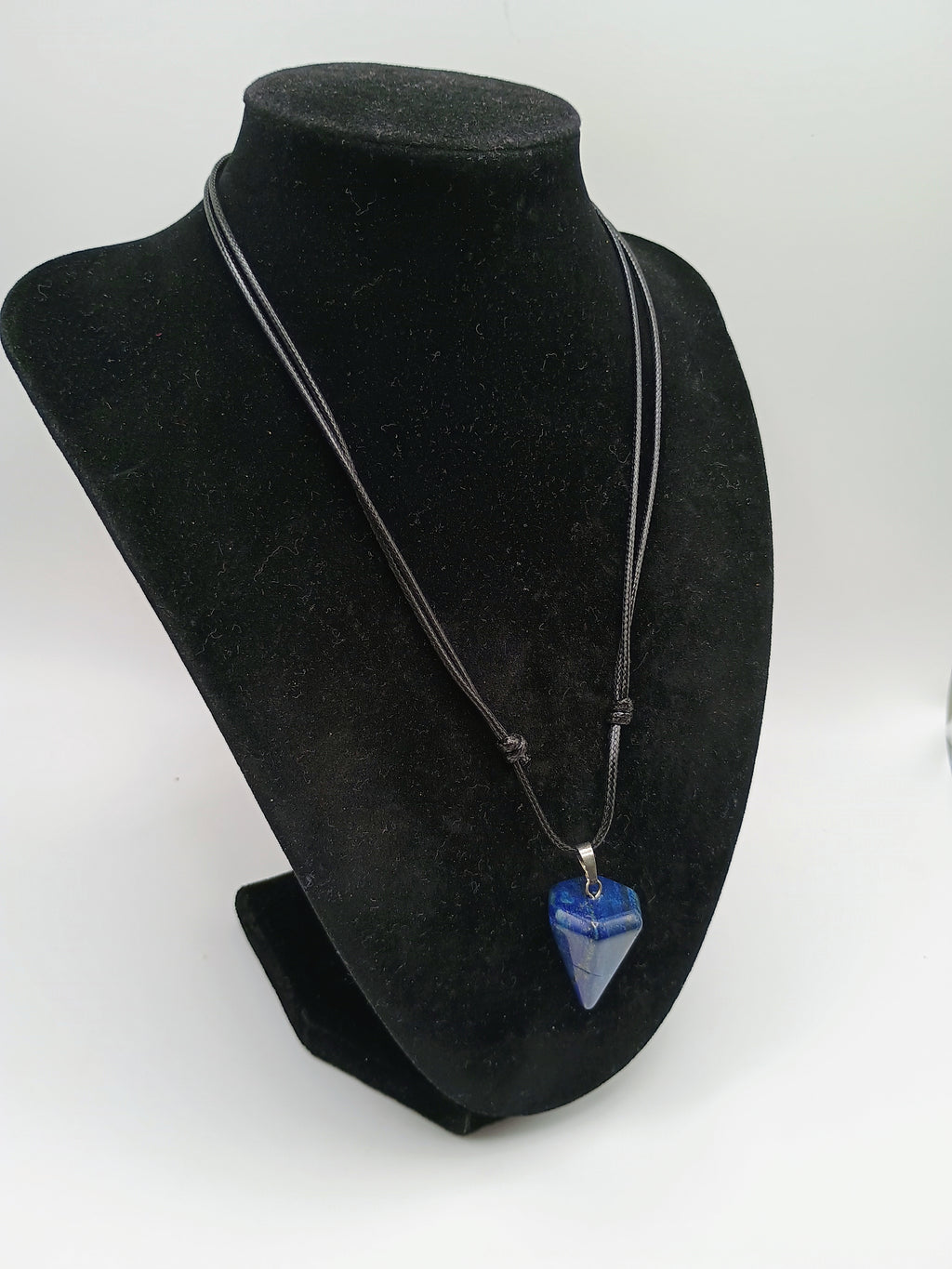 Handmade Sodalite Necklace, Triangular Pendant, Natural Blue Stone