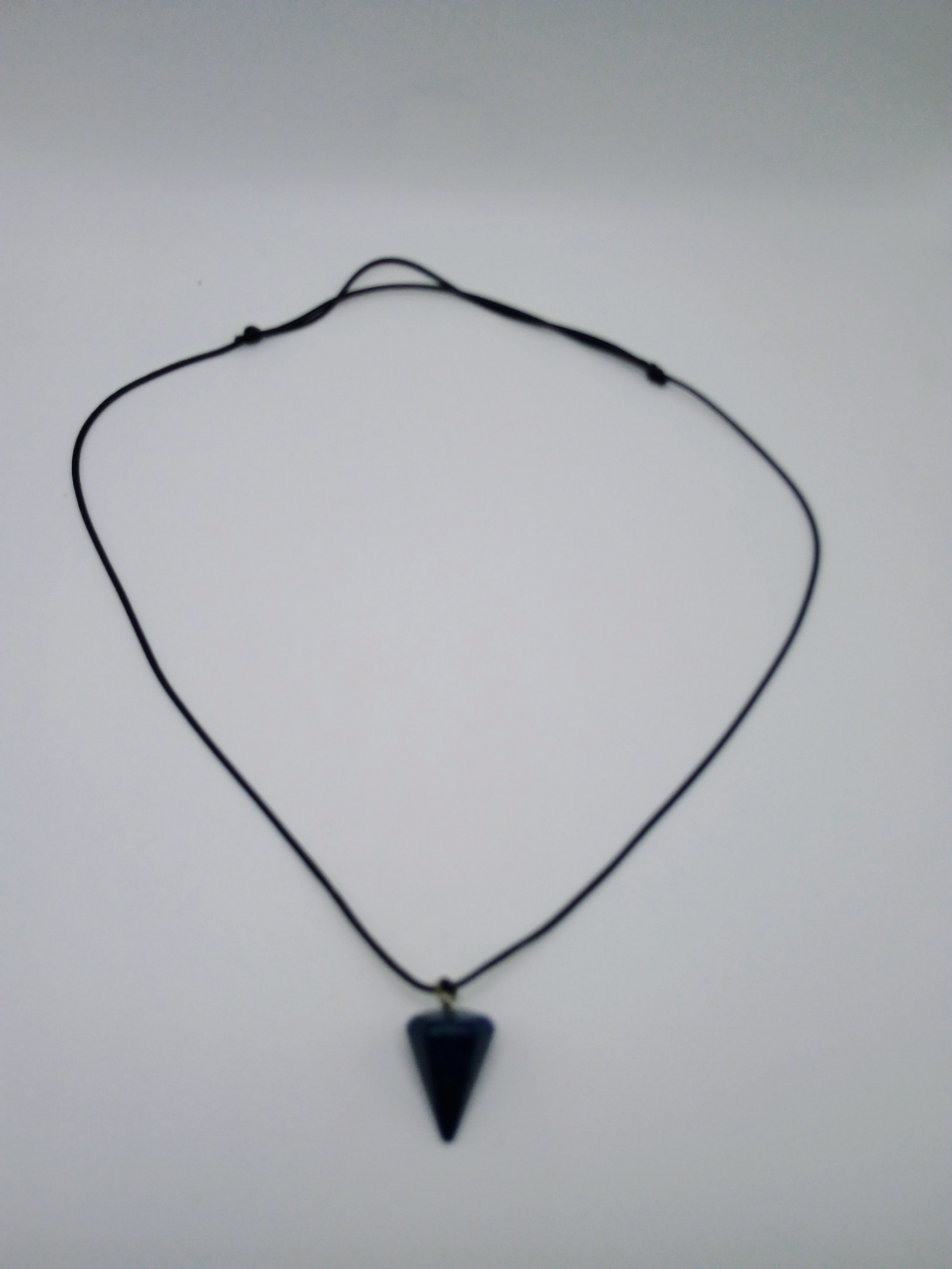 Handmade Sodalite Necklace, Triangular Pendant, Natural Blue Stone