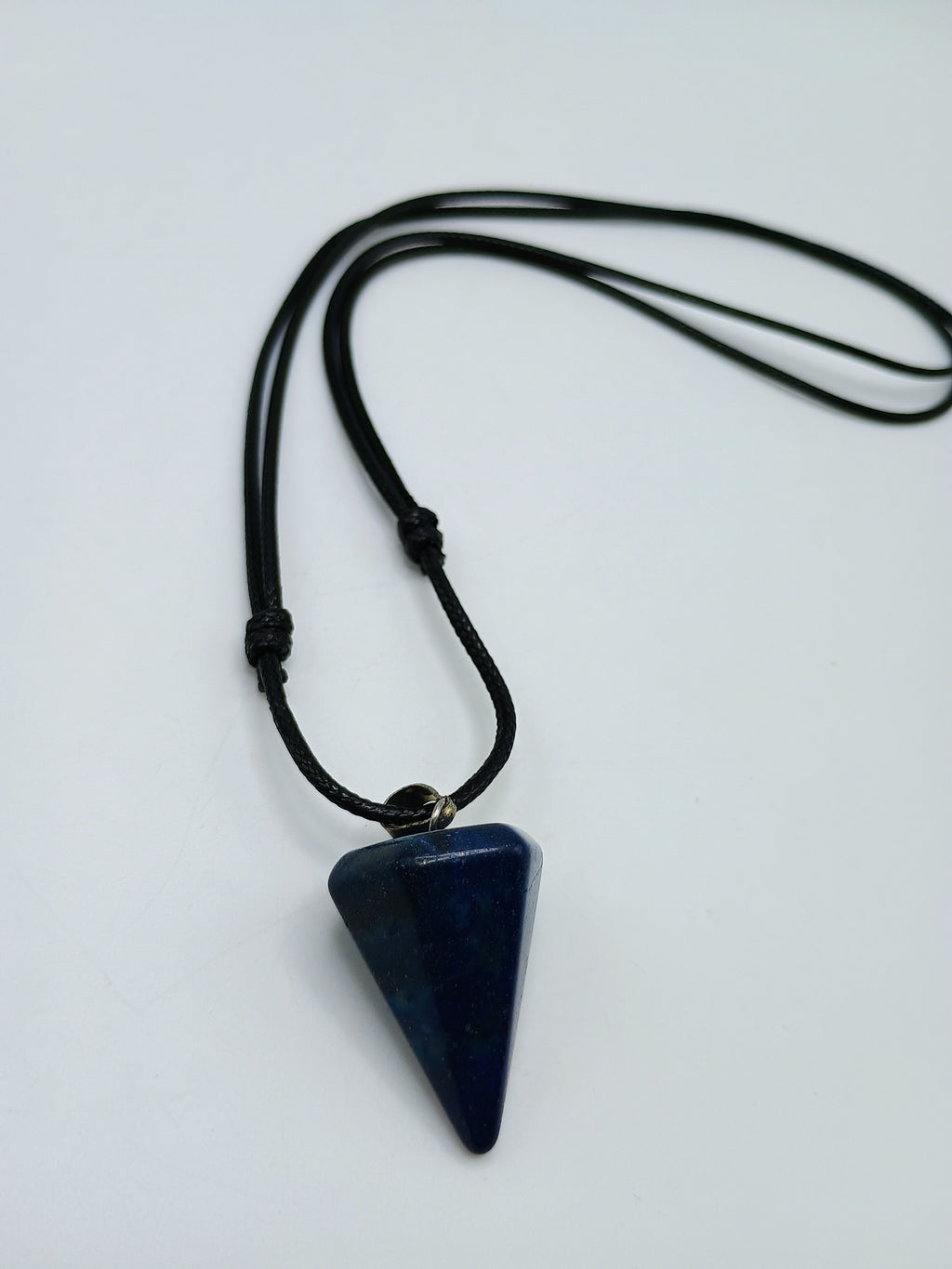Handmade Sodalite Necklace, Triangular Pendant, Natural Blue Stone