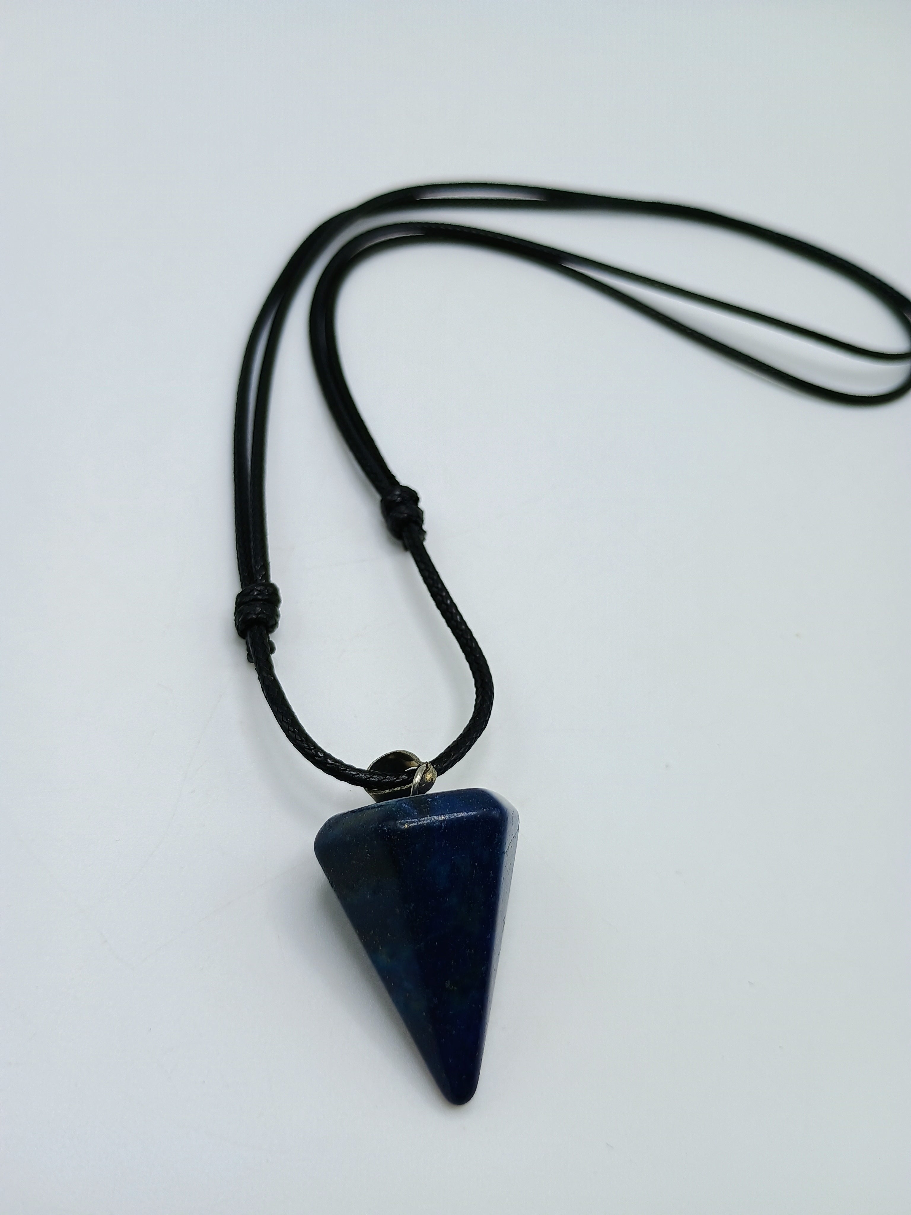 Handmade Sodalite Necklace, Triangular Pendant, Natural Blue Stone