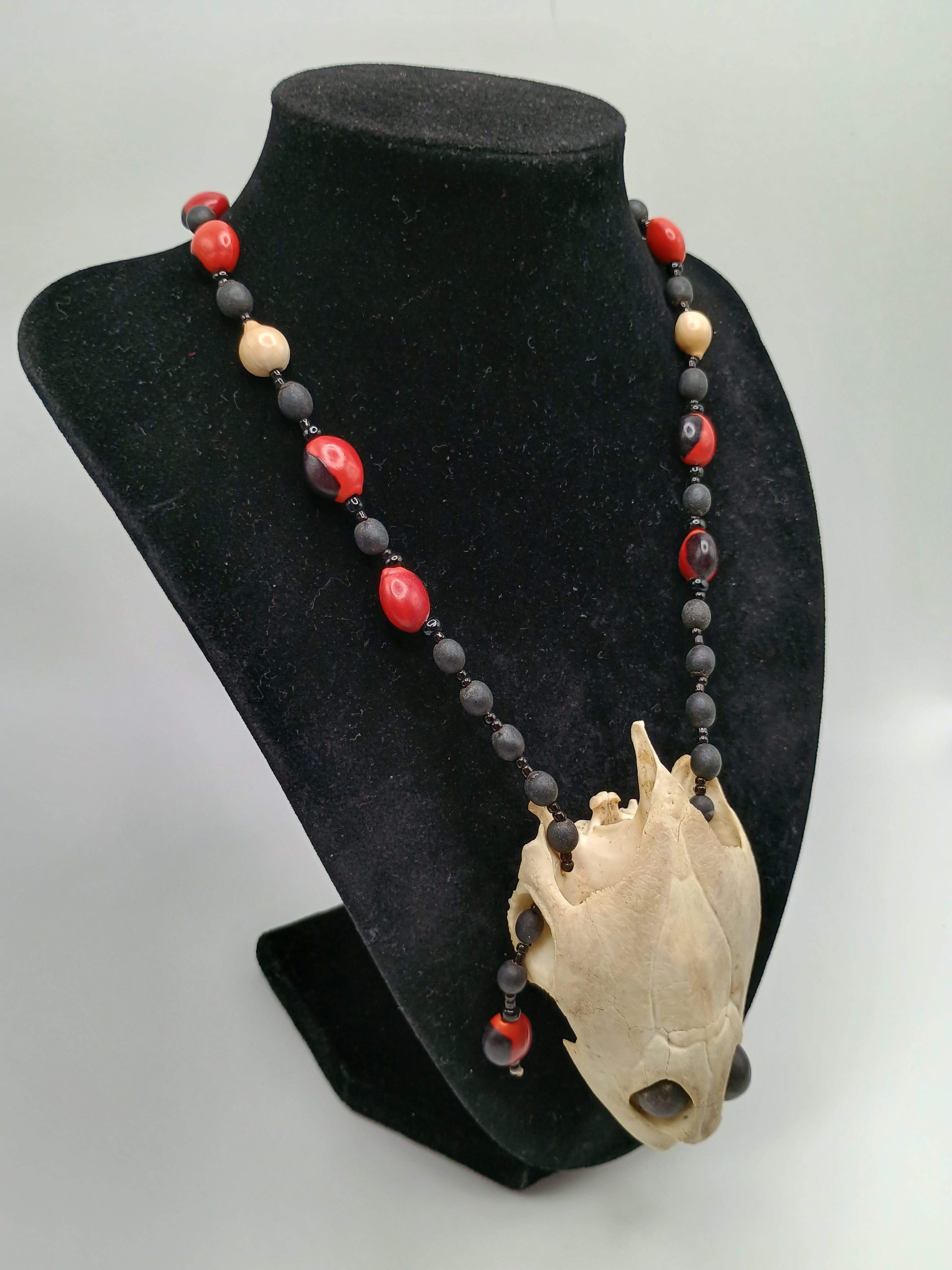 Handmade Necklace with Huayruro Seeds - Protection Amulet