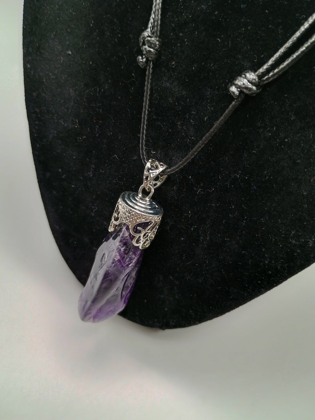 Handmade Natural Amethyst Necklace, Natural Stone Pendant